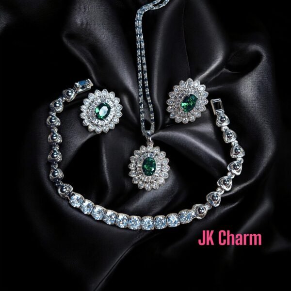 Green stone necklace combo